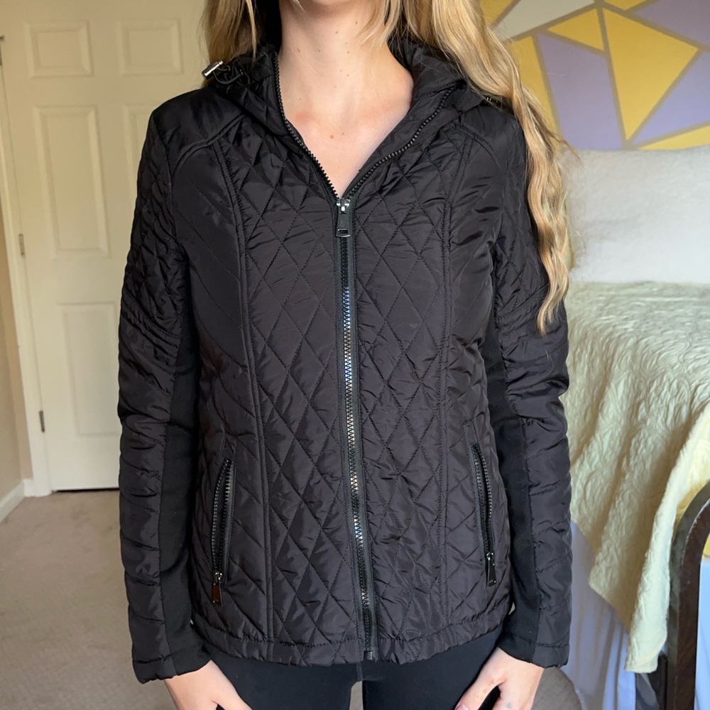 Women’s black puffer coat